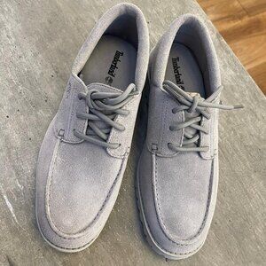 TIMBERLAND MEN'S AUTHENTIC LIGHT LACE UP SHOE MEDIUM GREY SUEDE A6BT2-EJR